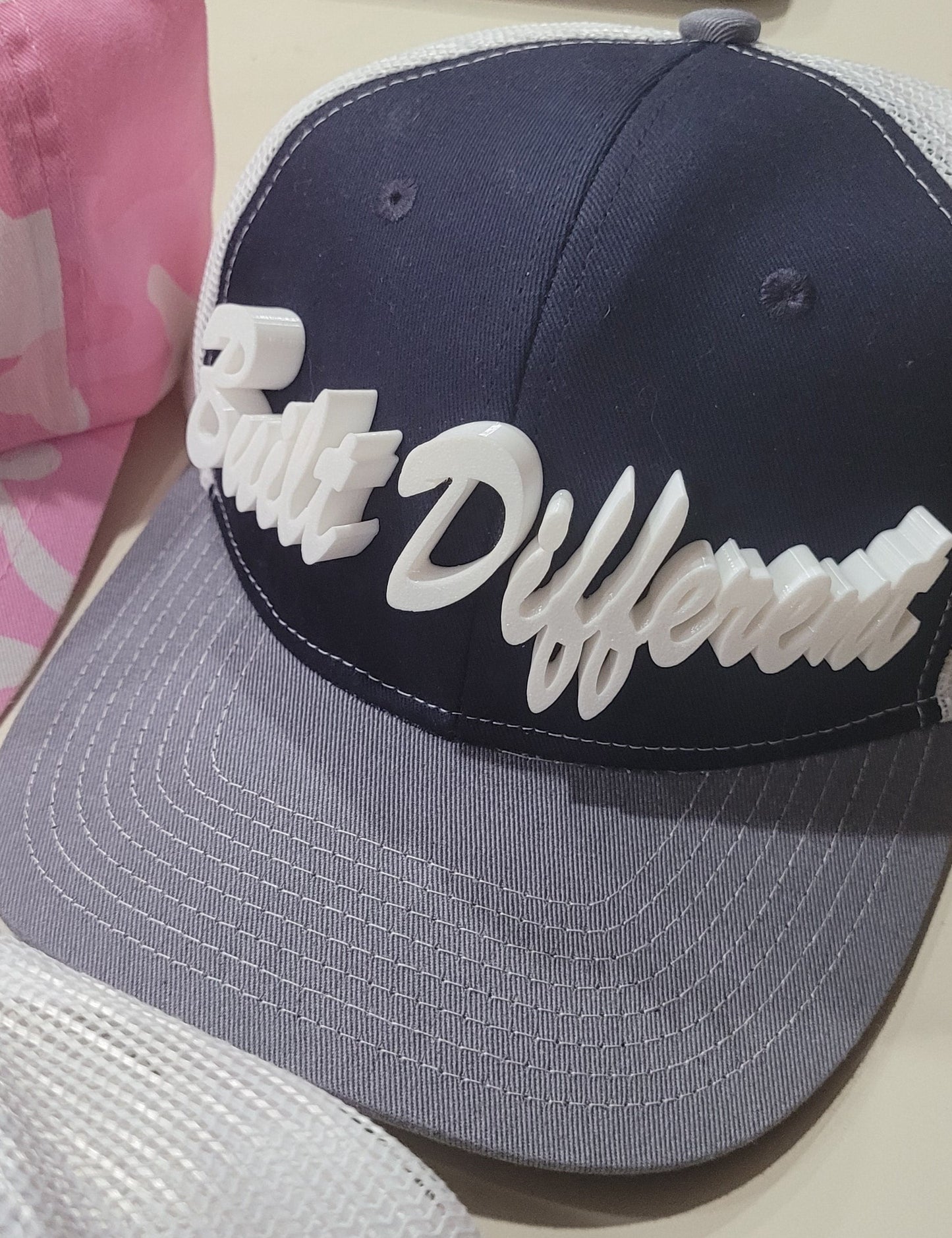 Hat BILT DIFFERENT White on Navy/Gray/White Mesh